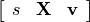 \left[ \begin{array}{ccc} s & \mathbf{X} & \mathbf{v} \end{array}\right]