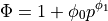 \Phi=1+\phi_{0}p^{\phi_{1}}