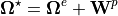 \bm{\Omega}^{\star}=\bm{\Omega}^{e}+\mathbf{W}^{p}