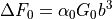 \Delta F_0 = \alpha_0 G_0 b^3