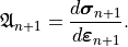 \mathbf{\mathfrak{A}}_{n+1} = \frac{d \bm{\sigma}_{n+1}}{d \bm{\varepsilon}_{n+1}}.