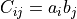 C_{ij} = a_i b_j