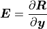 \bm{E} = \frac{\partial \bm{R}}{\partial \bm{y}}