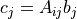 c_j = A_{ij} b_j